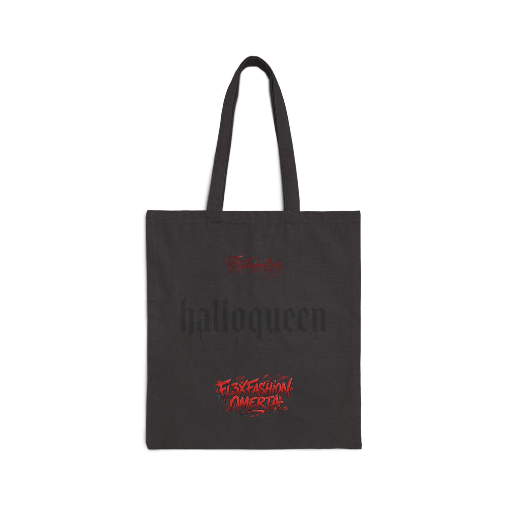 Tote Bag — "Halloqueen" Gothic Halloween Cotton Canvas Tote