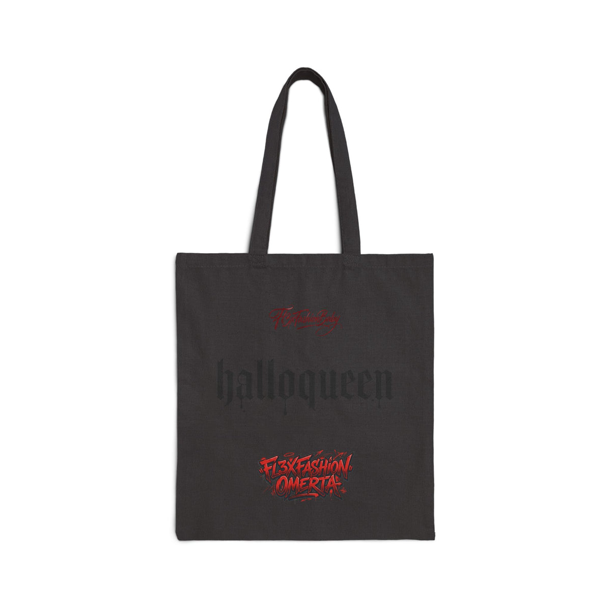 Tote Bag — "Halloqueen" Gothic Halloween Cotton Canvas Tote
