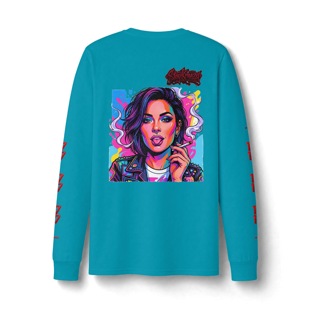 Long Sleeve Tee — Neon Pop Portrait Graphic