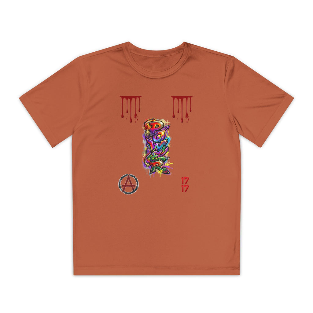 Youth Competitor Tee — Colorful Graffiti Anarchy Graphic T-Shirt