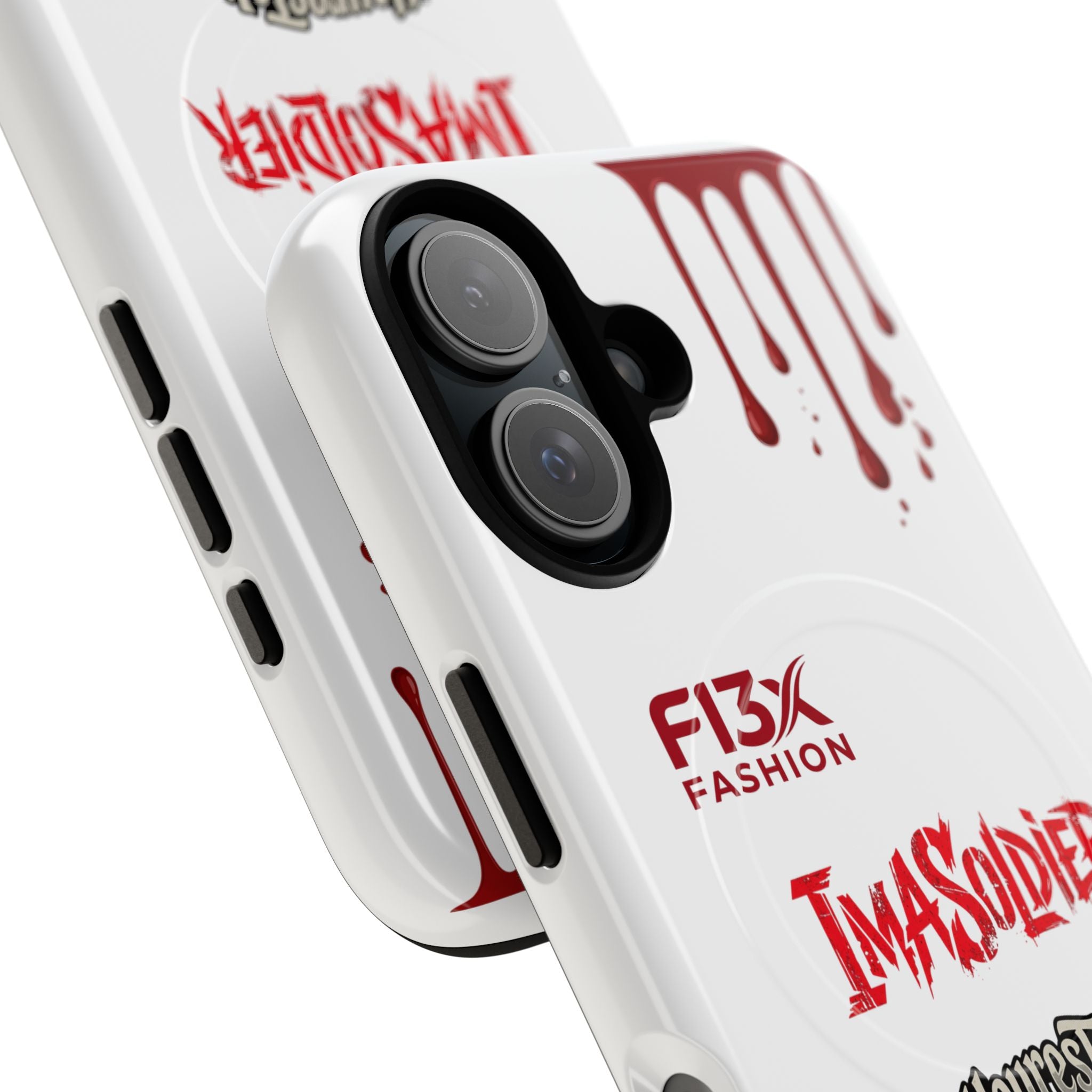 Tough Magnetic Phone Case — 'ImASoldier' Blood Drip Gaming Design
