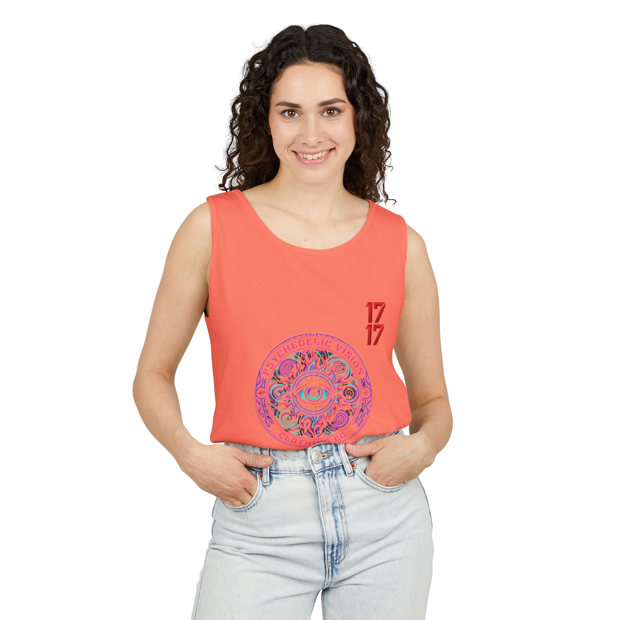 Psychedelic Vision Tank Top — Retro Eye Mandala Graphic