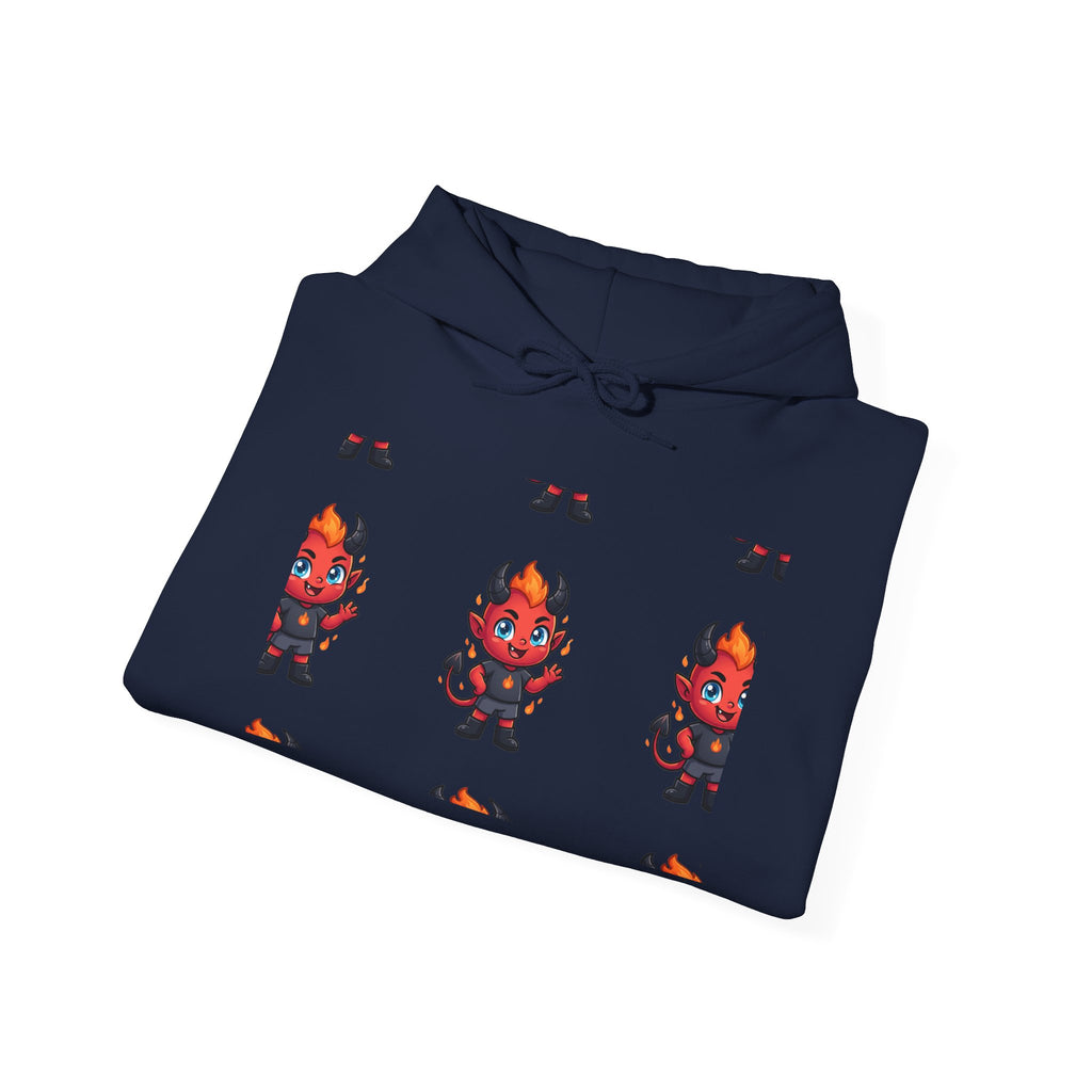 Devil Cat Hoodie — Cute Red Demon Cartoon Graphic Pullover
