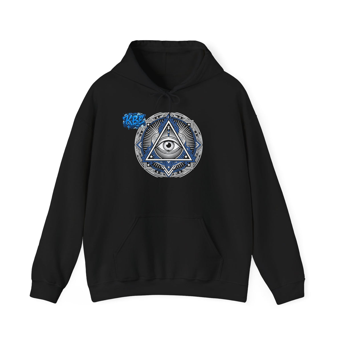 Mystic Wolf Crest Hoodie — Blue Aztec Dream Graphic