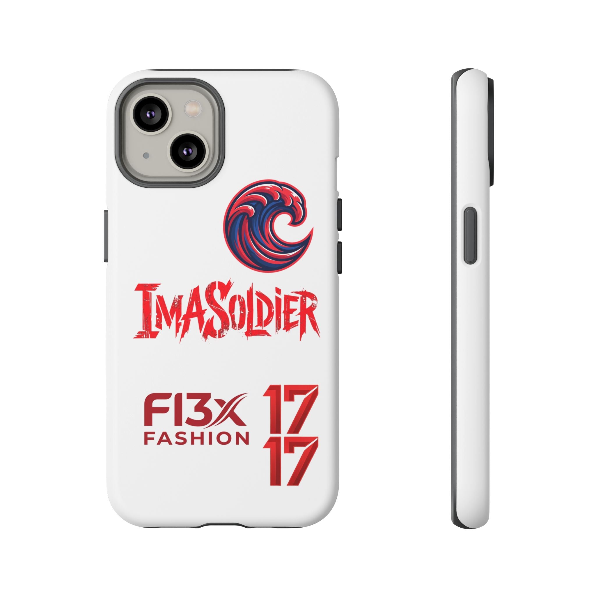 Phone Case — 'ImaSoldier' Red Wave Protective Hard Case