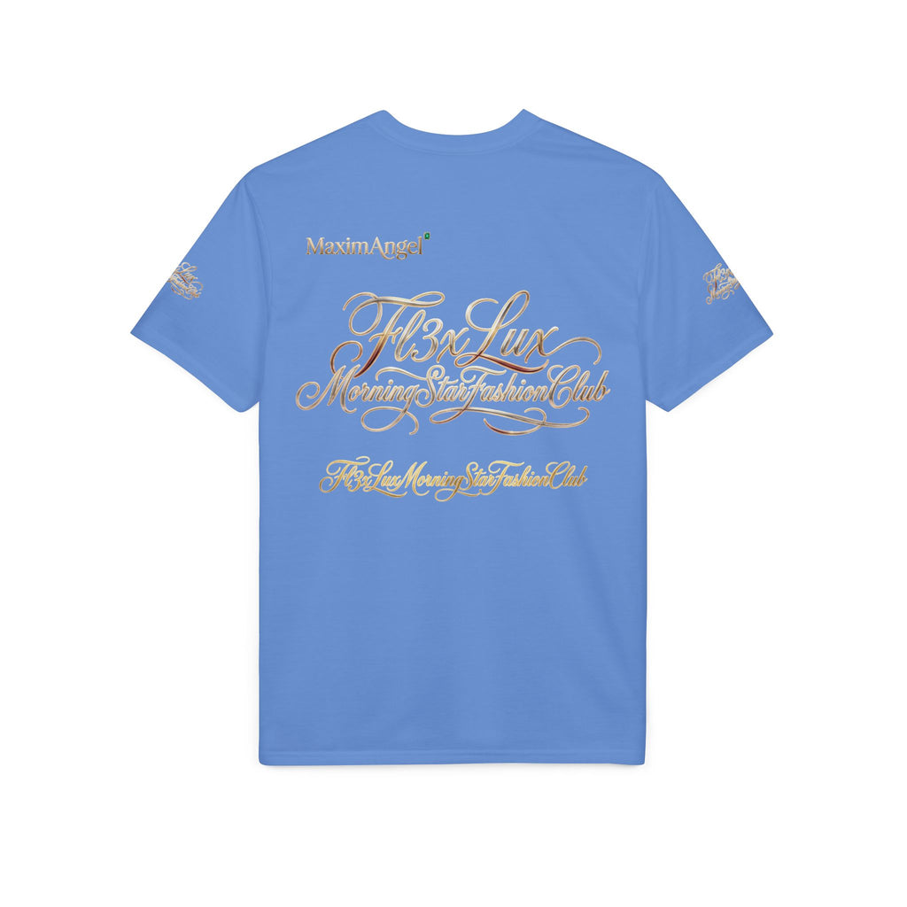 Luxury Gold Script Performance T-Shirt — F3xLux Morning Stay Fashion Club Design