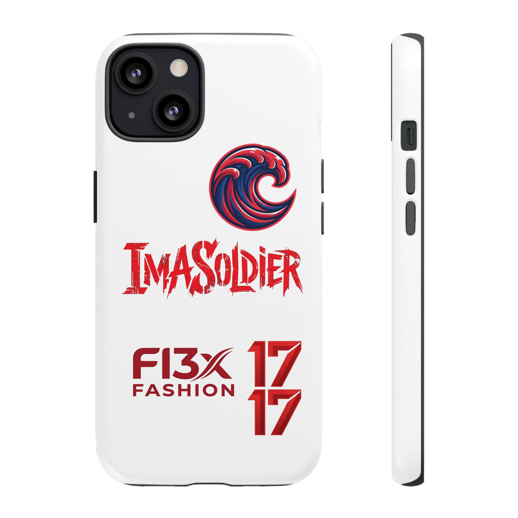 Phone Case — 'ImaSoldier' Red Wave Protective Hard Case
