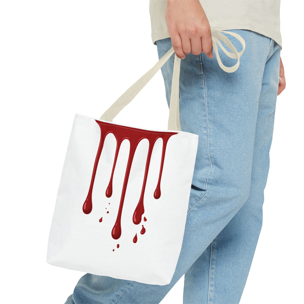 Dripping Blood Graphic Tote Bag — Red Horror Aesthetic Tote
