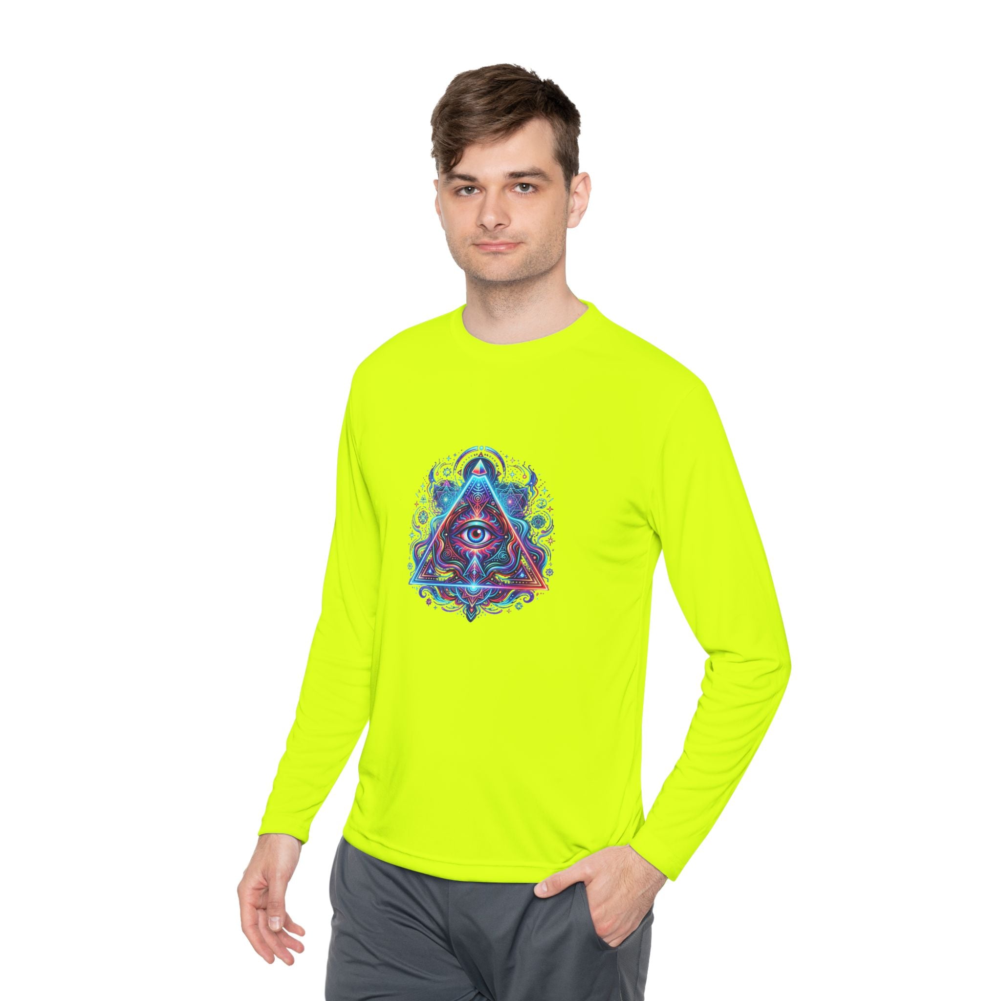 All-Seeing Eye Triangle Long Sleeve Tee — Psychedelic Mystic Graphic Shirt