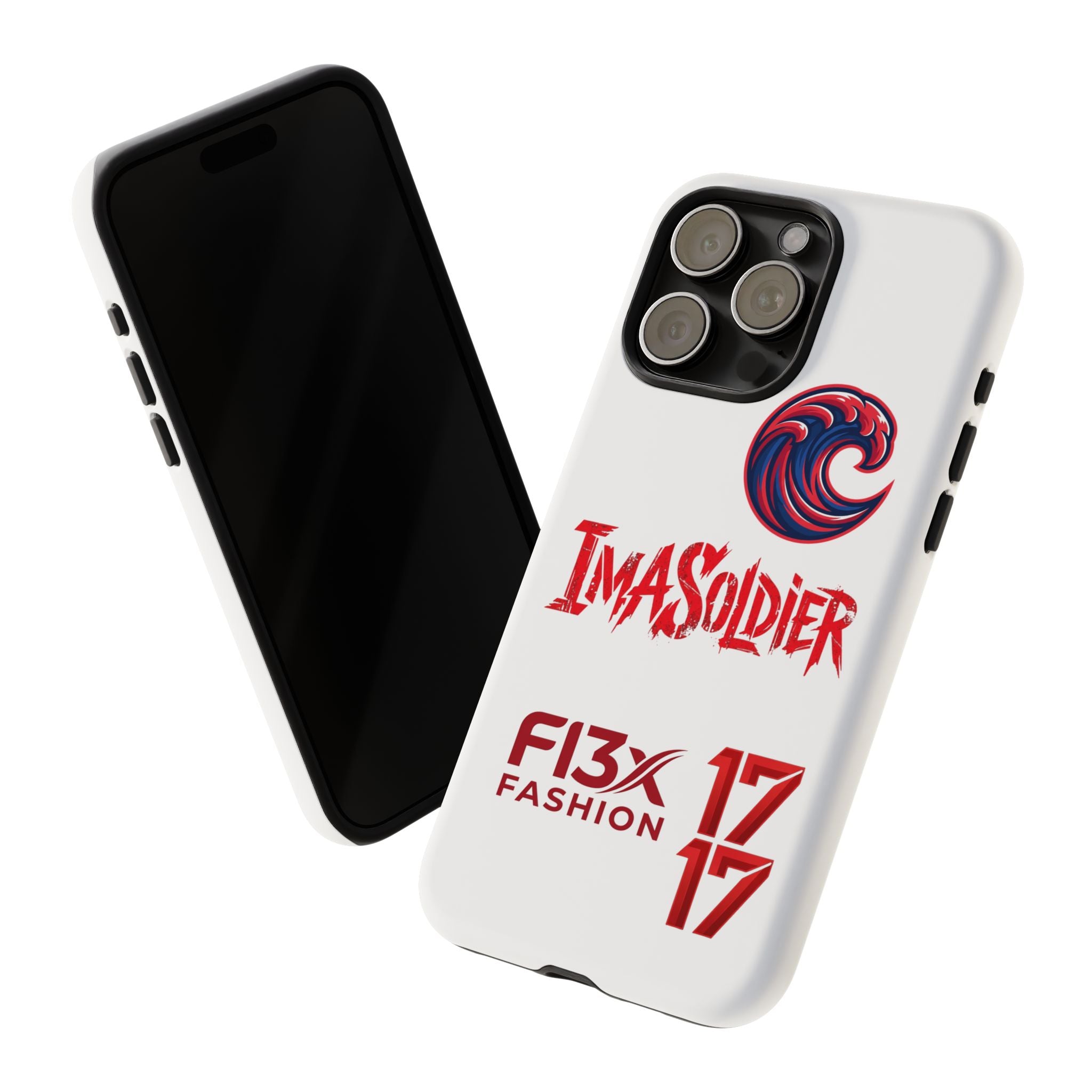 Phone Case — 'ImaSoldier' Red Wave Protective Hard Case