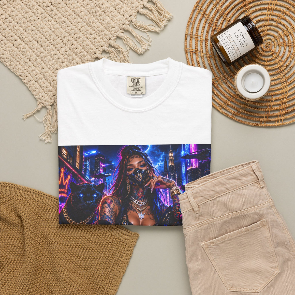 Cyberpunk Streetwear T-Shirt — "Fl3x Fashion Omertà" Graphic