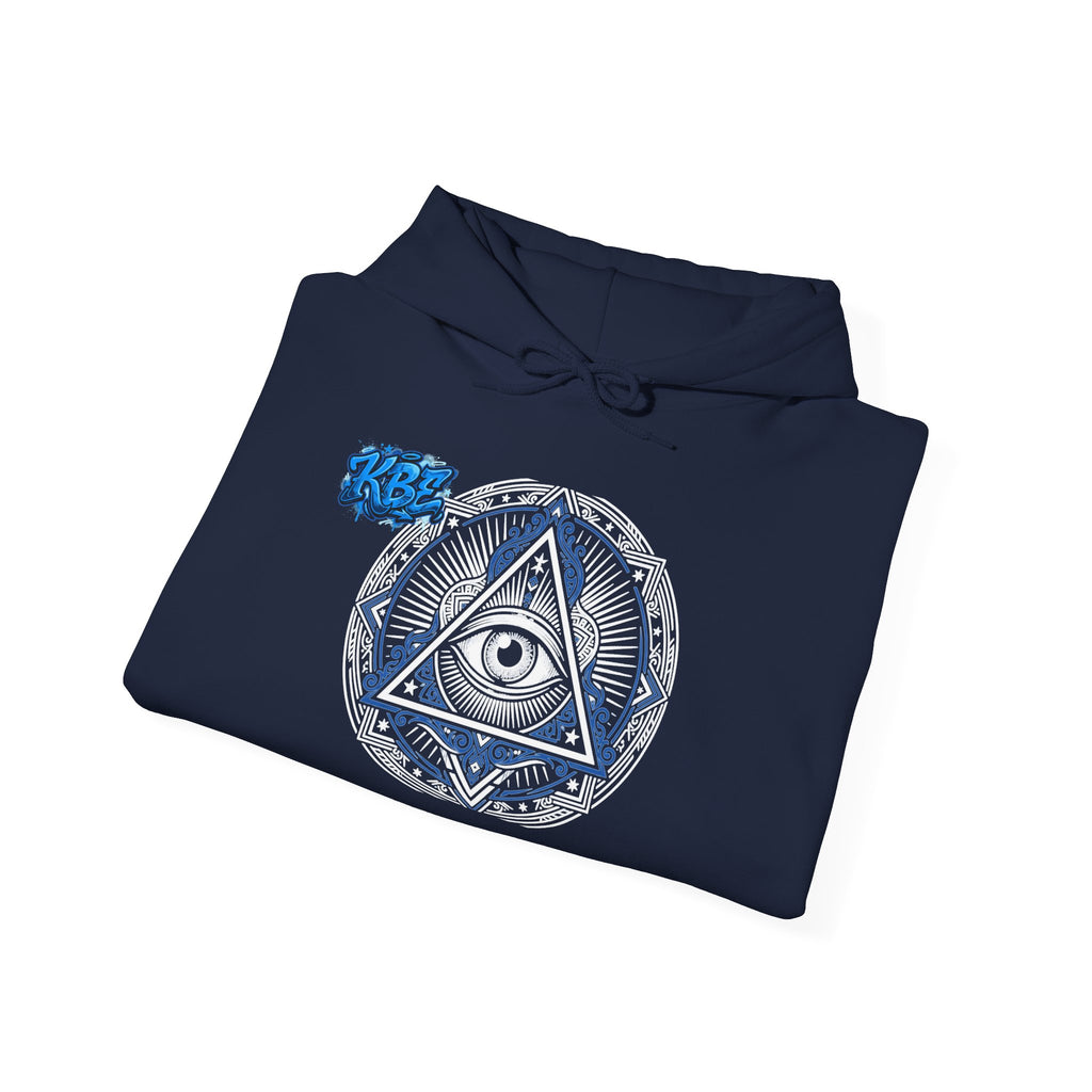 Mystic Wolf Crest Hoodie — Blue Aztec Dream Graphic