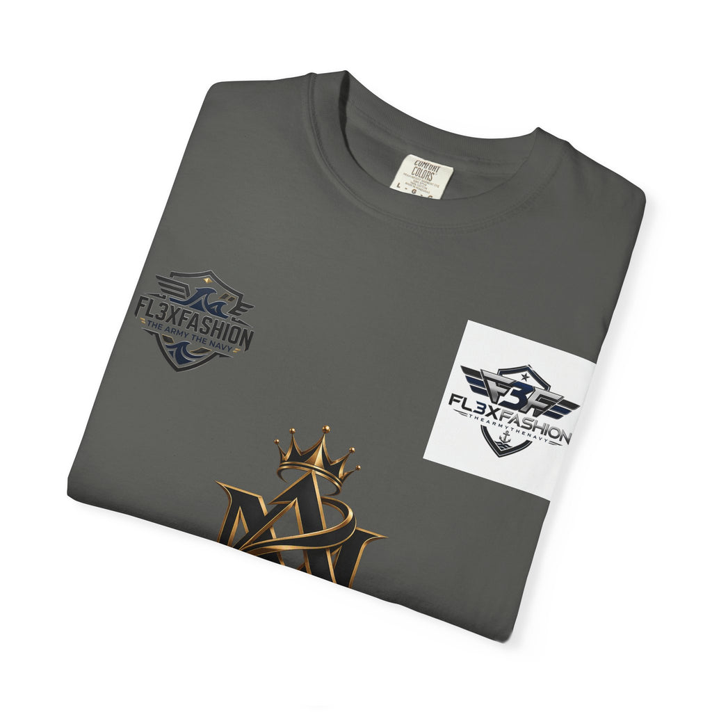 Graphic T-Shirt — Mythic Warrior Back Print with Crest Logos