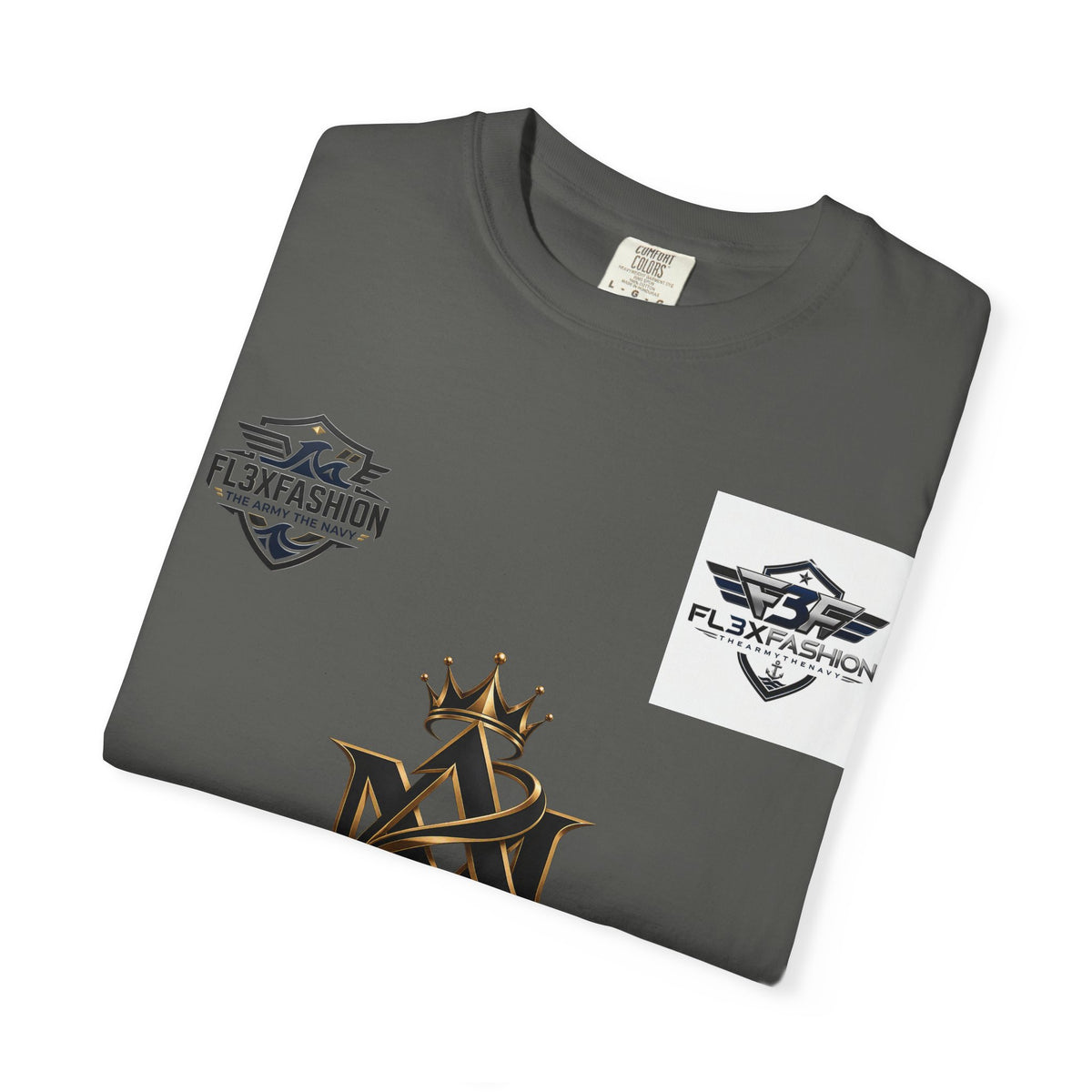 Graphic T-Shirt — Mythic Warrior Back Print with Crest Logos