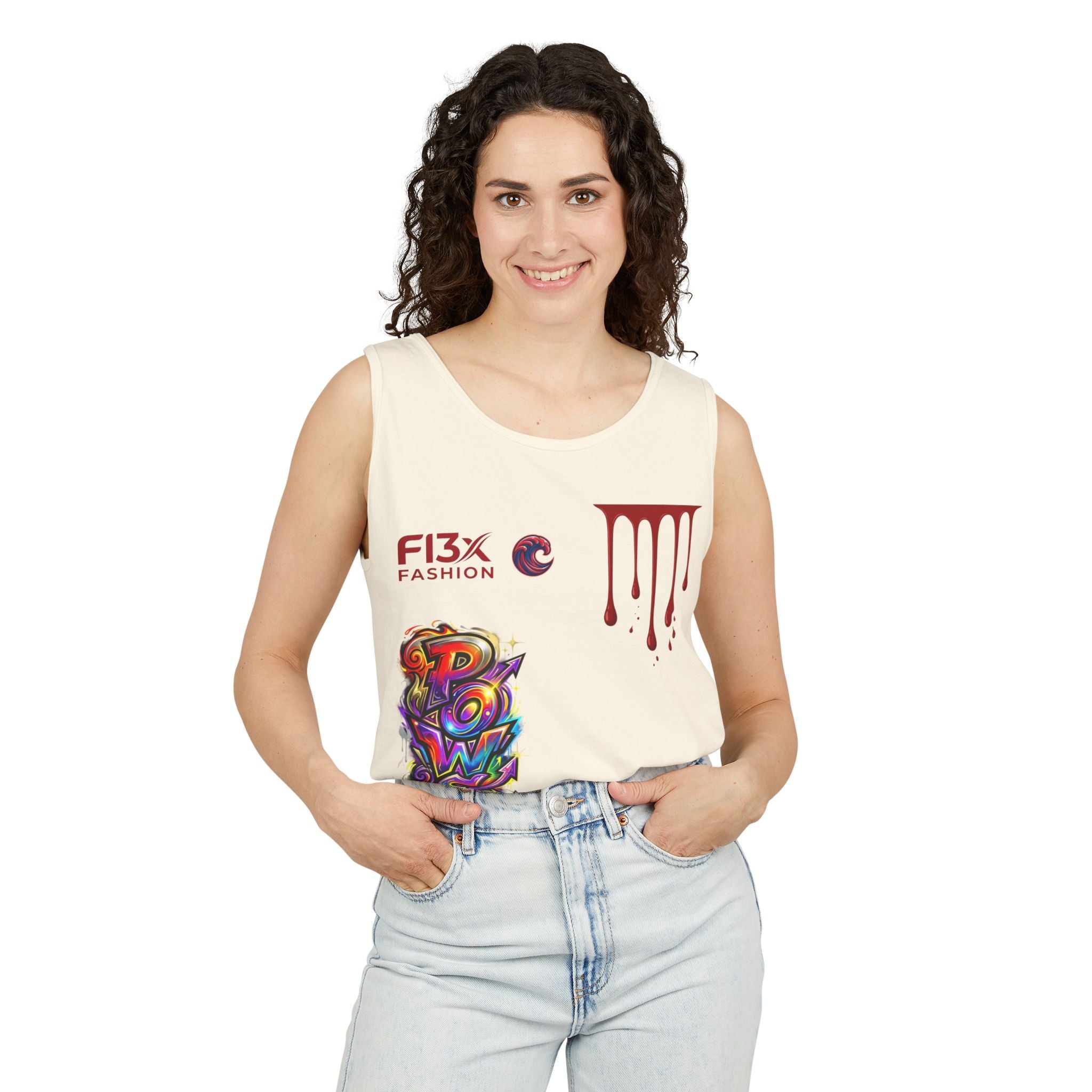 Graphic Tank Top — Colorful Street Art & Drip Logo Design