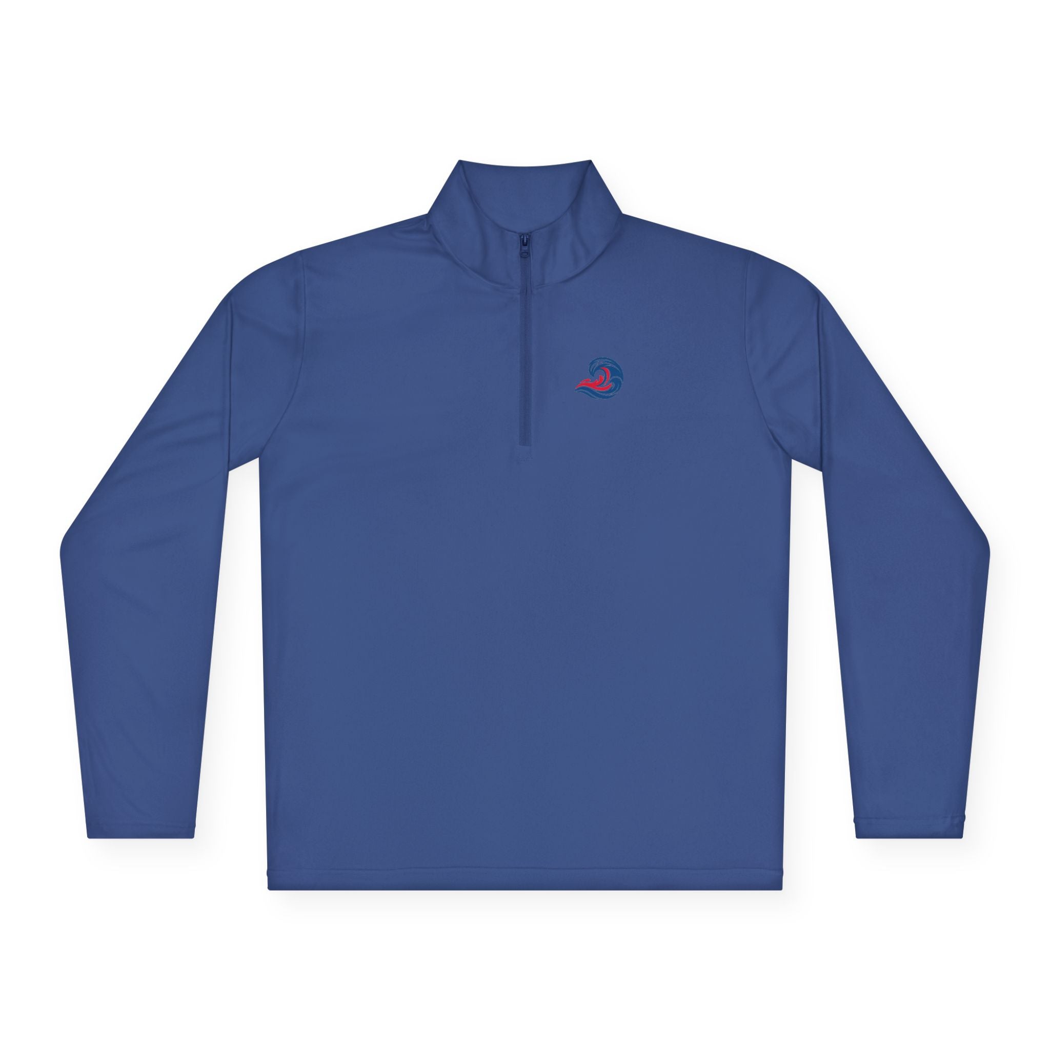 Quarter-Zip Pullover — Coastal Wave Logo Pullover with Back Graphic