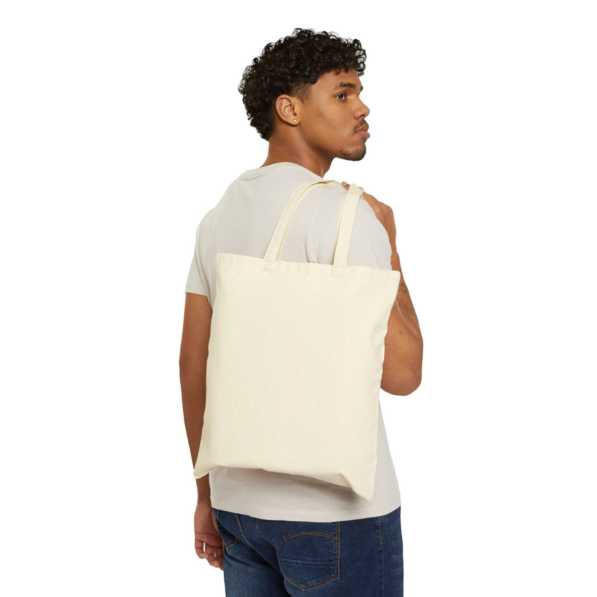 Cute Devil Character Canvas Tote Bag – “Lil Devil” Graphic Cotton Shopper