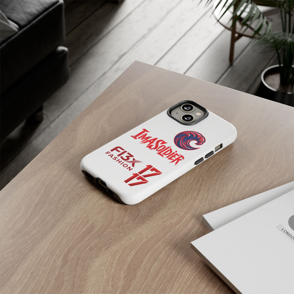 Phone Case — 'ImaSoldier' Red Wave Protective Hard Case