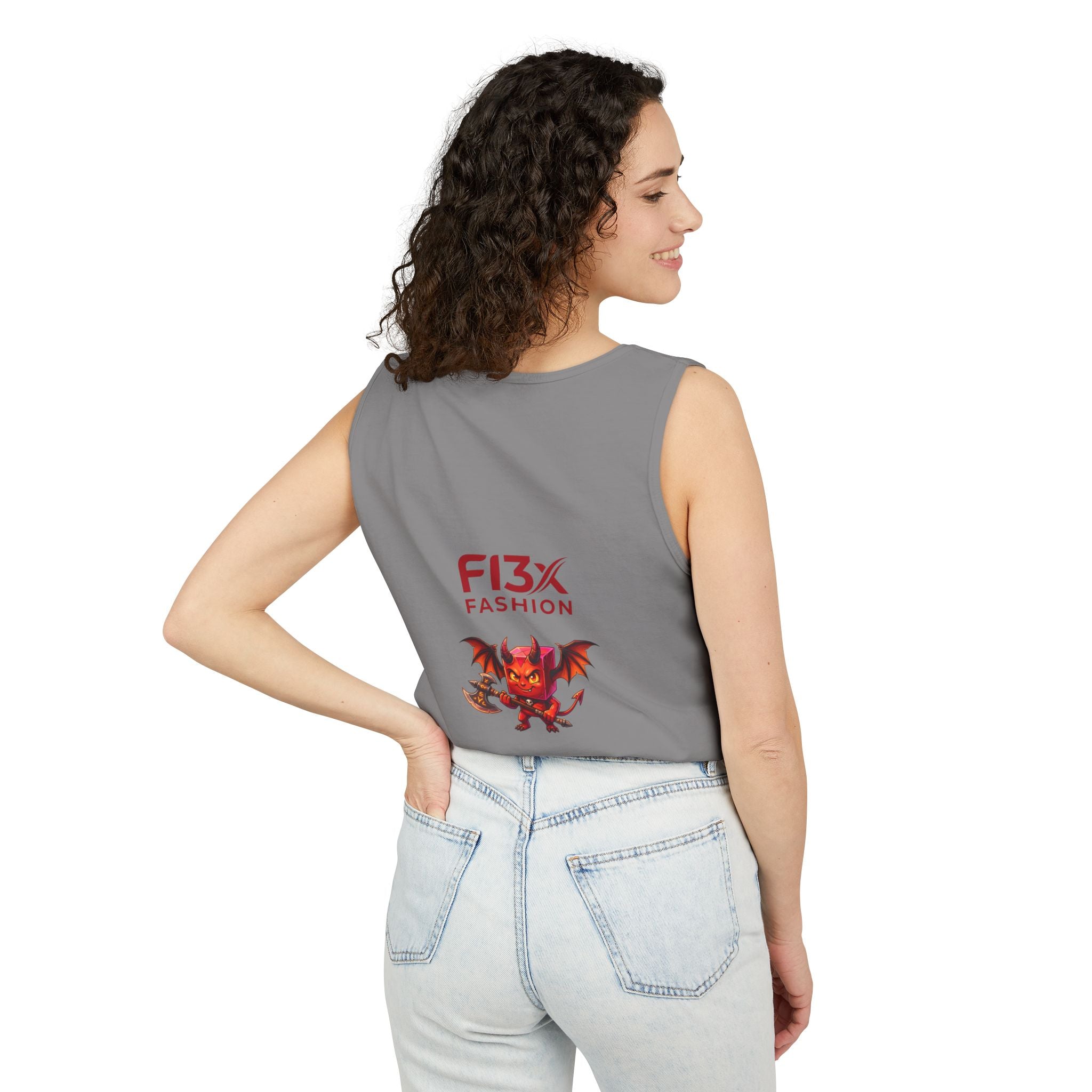 FL3X Fashion Graphic Tank Top — Neon Smiley & Devil Logo Streetwear