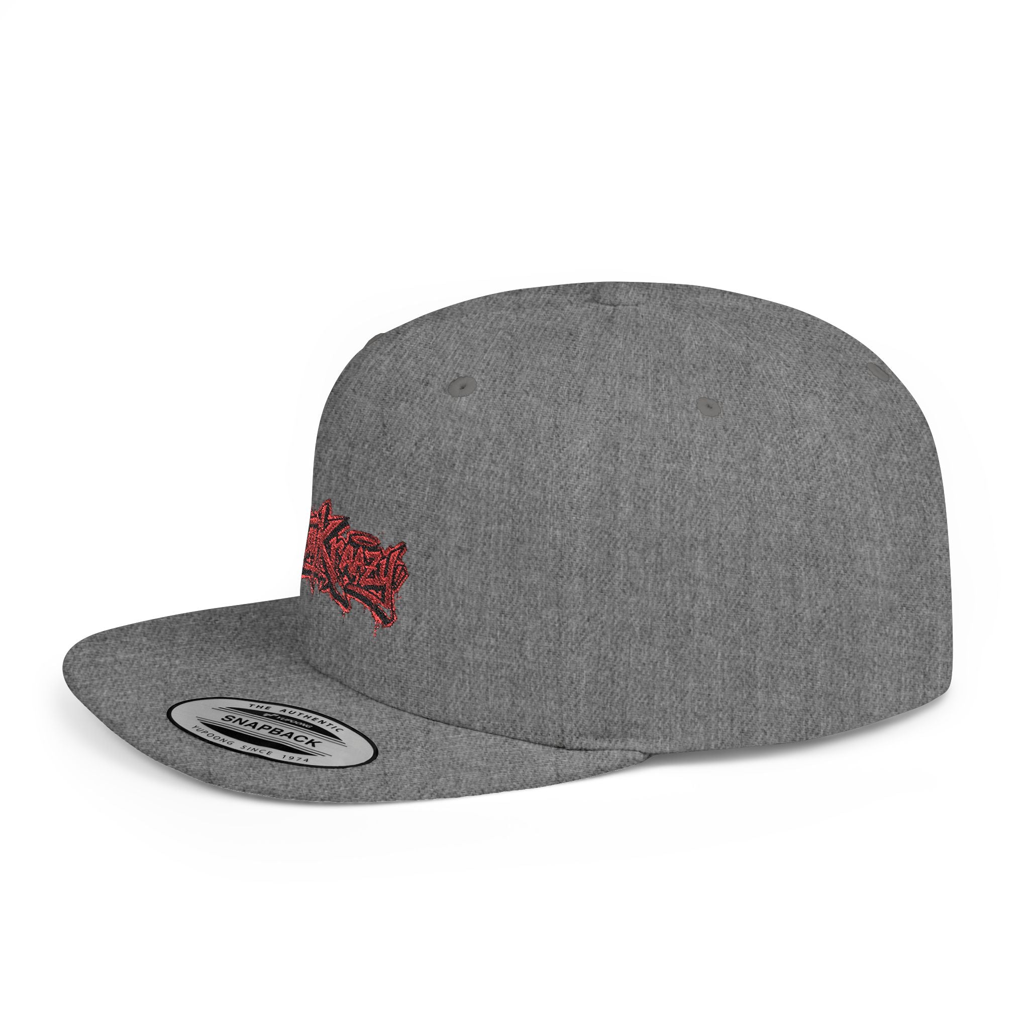 Snapback Hat — Red Graffiti Logo Flat Bill Cap