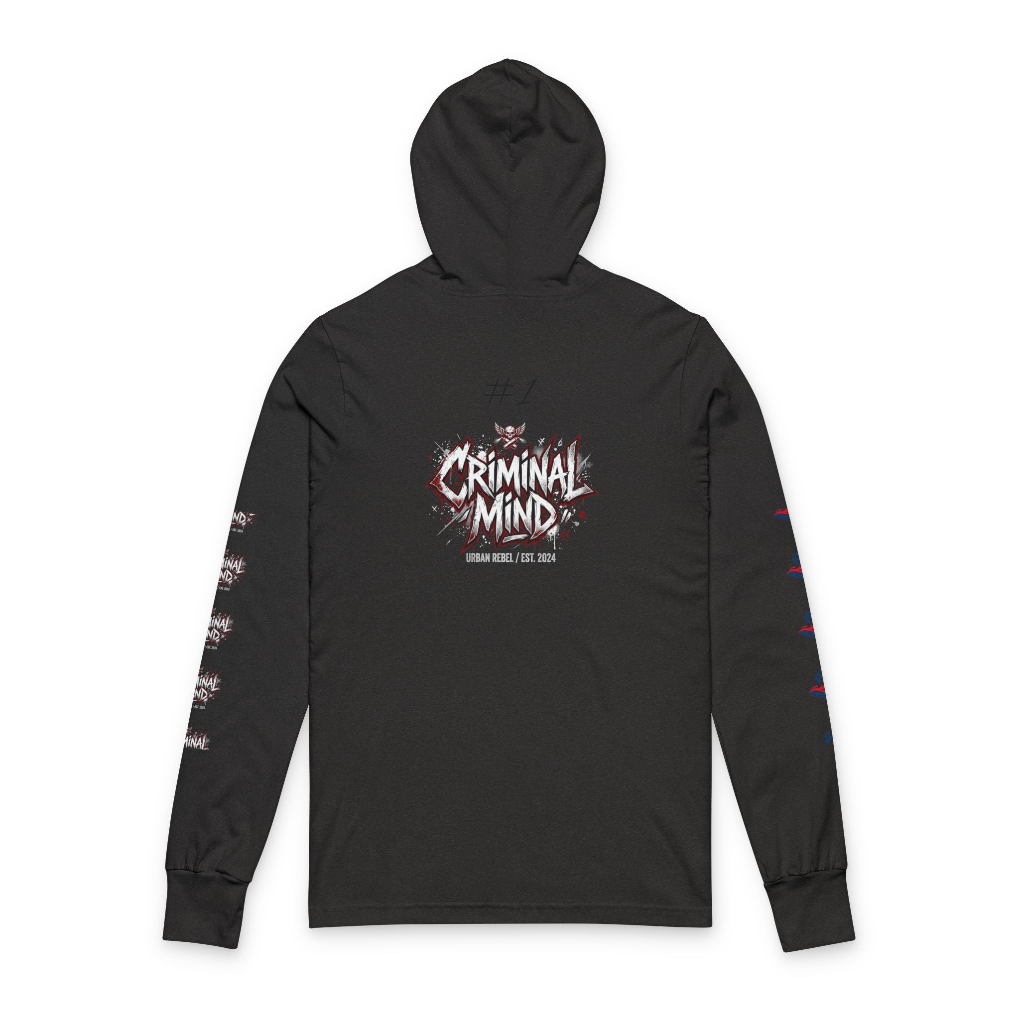 Criminal Mind Graphic Hooded Long-Sleeve Tee