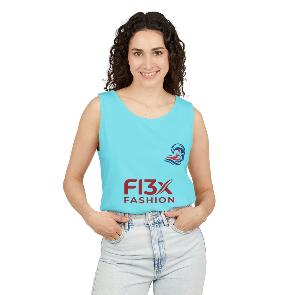 Graphic Tank Top - Colorful Cosmic Woman Illustration