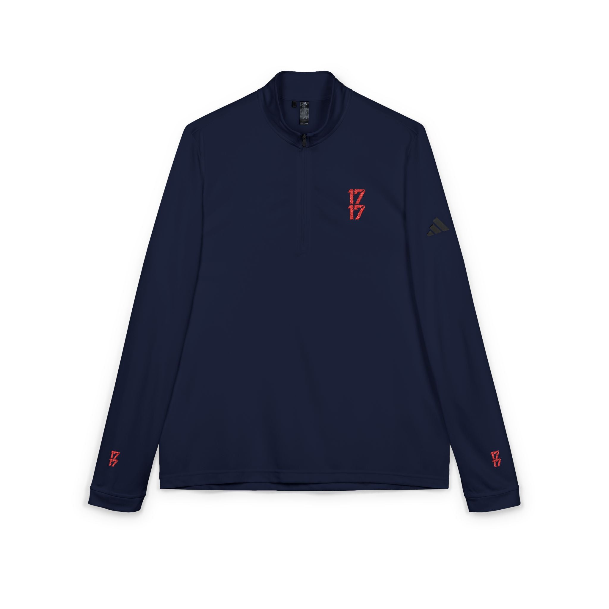 Embroidered adidas Quarter-Zip Pullover – Lightweight White Performance Top