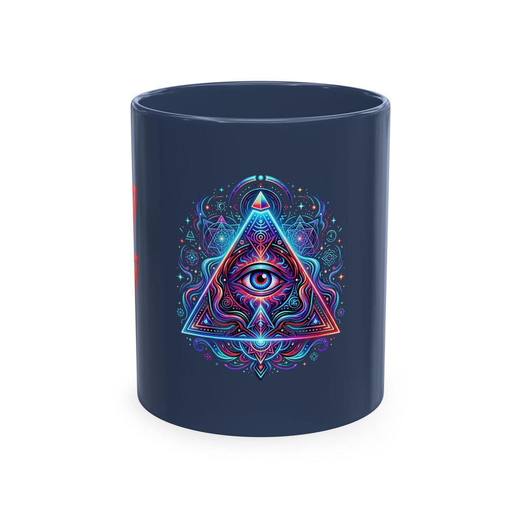 Ceramic Mug — Mystic Third Eye Pyramid Design with 7/17 Red Numerals