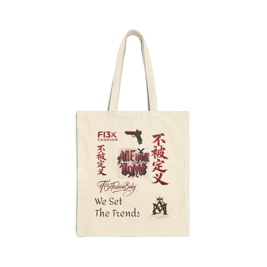 Canvas Tote Bag — Urban Graphic Print "We Set The Trends"