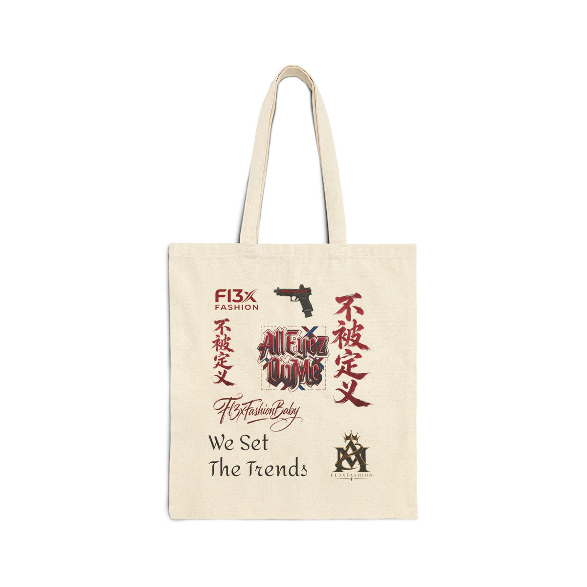 Canvas Tote Bag — Urban Graphic Print "We Set The Trends"