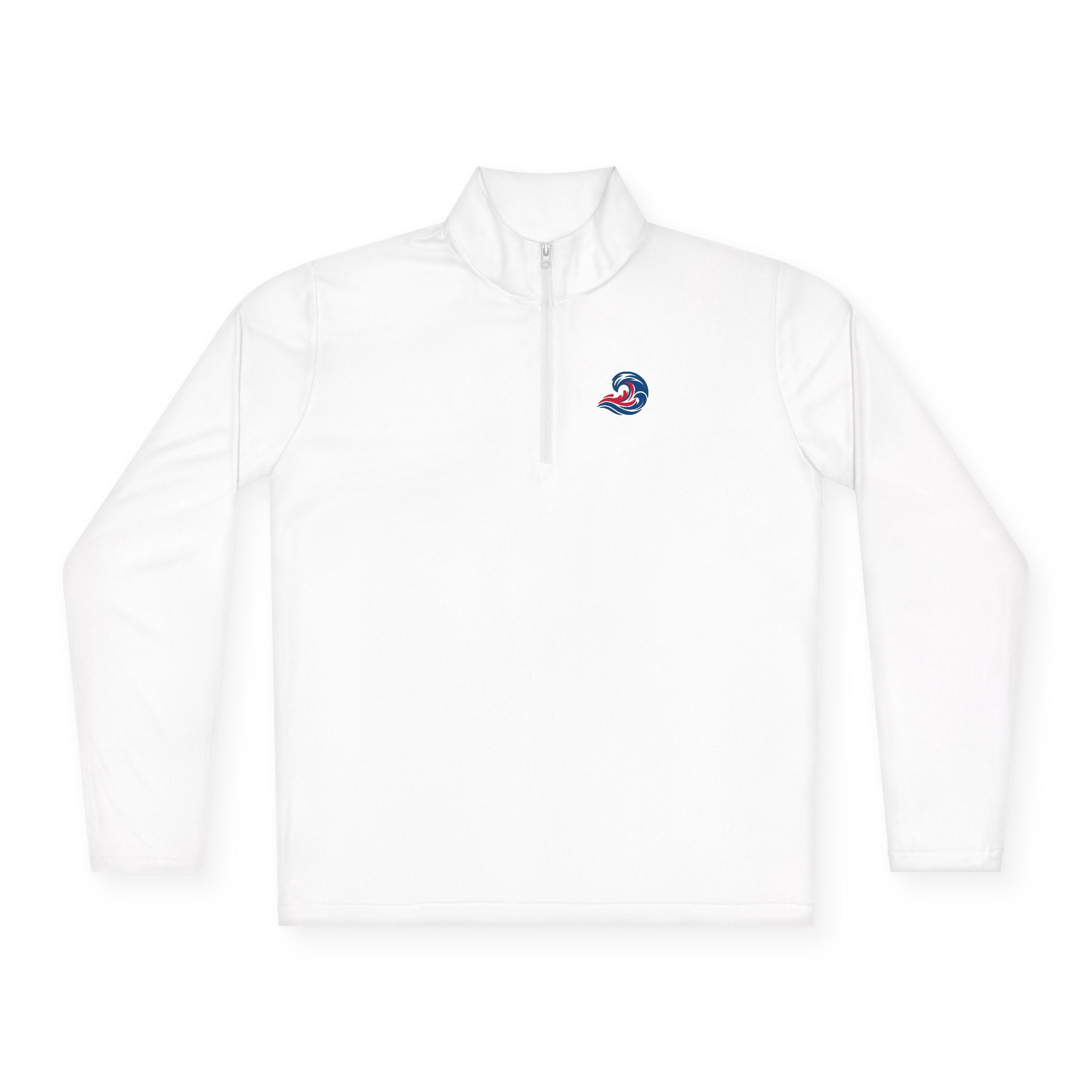 Quarter-Zip Pullover — Coastal Wave Logo Pullover with Back Graphic