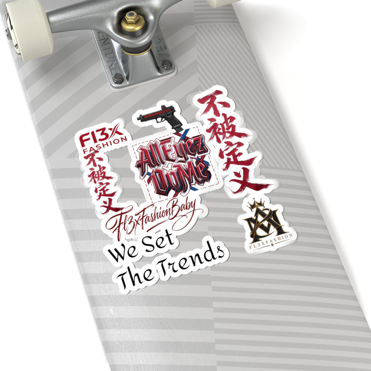 Kiss-Cut Sticker Pack — 'All Eyez On Me' Streetwear Logo & Kanji Set
