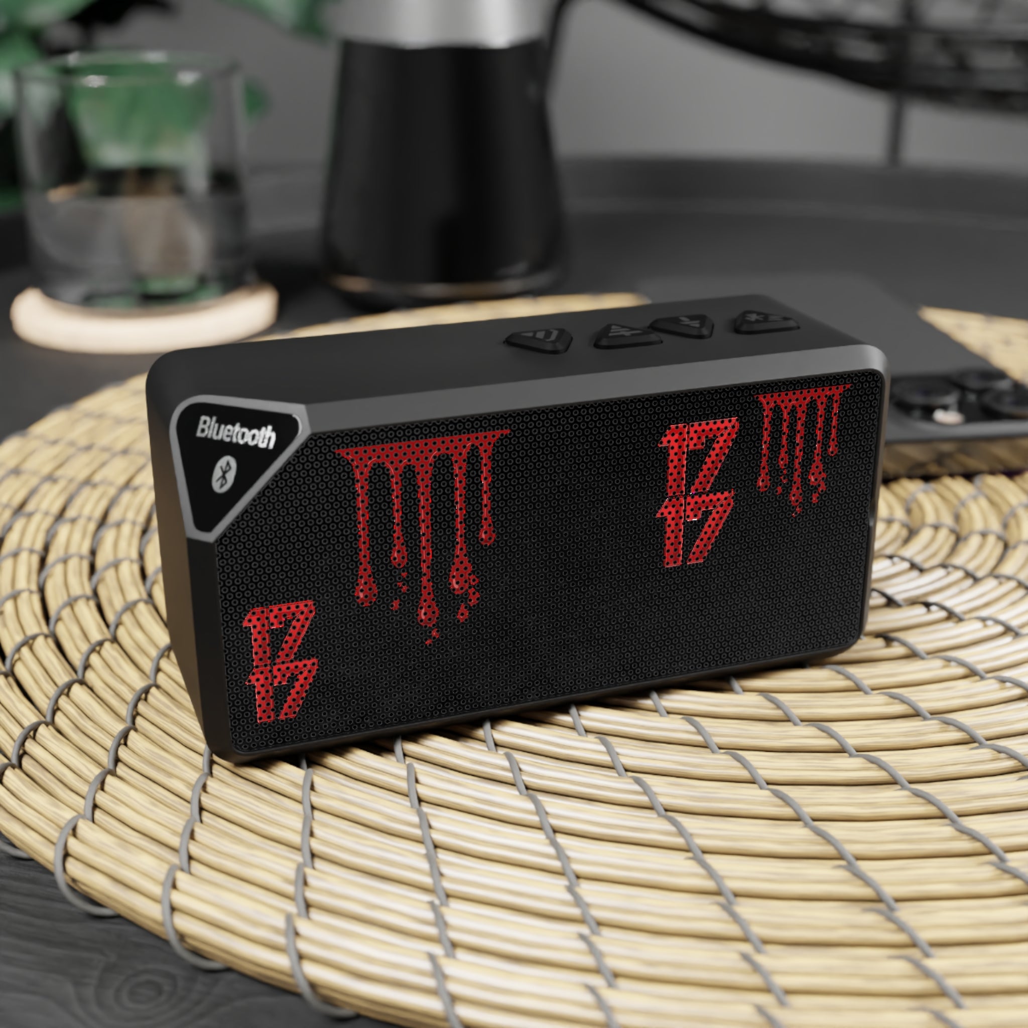 Bluetooth Speaker — Red Drip Graphic