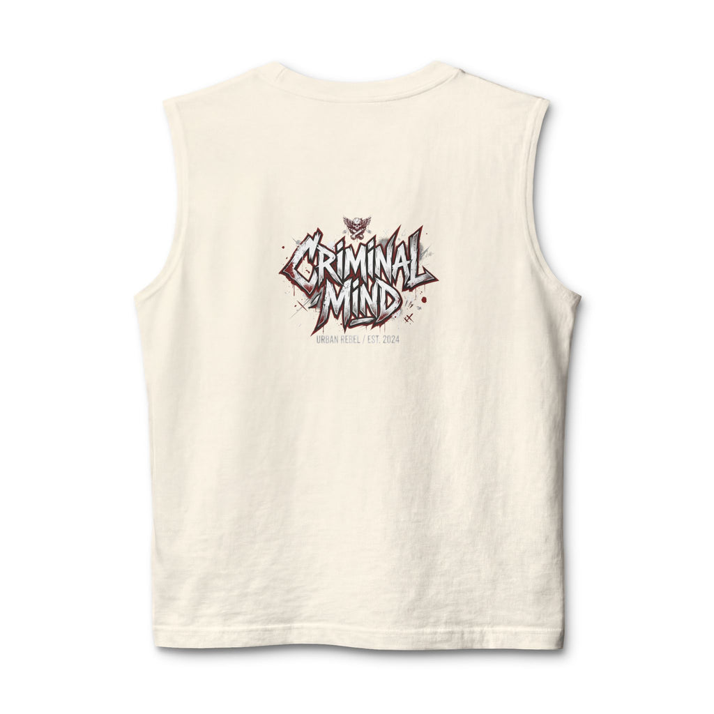 Criminal Mind Graphic Muscle Tank — Edgy Streetwear Band Tee