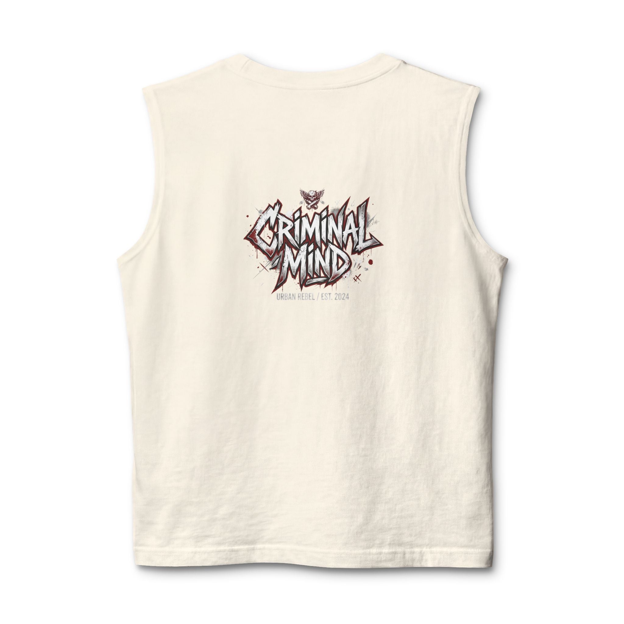 Criminal Mind Graphic Muscle Tank — Edgy Streetwear Band Tee