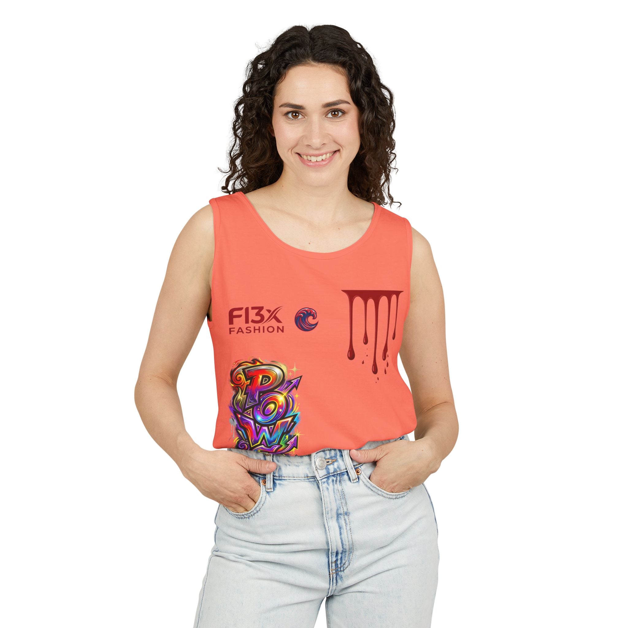 Graphic Tank Top — Colorful Street Art & Drip Logo Design