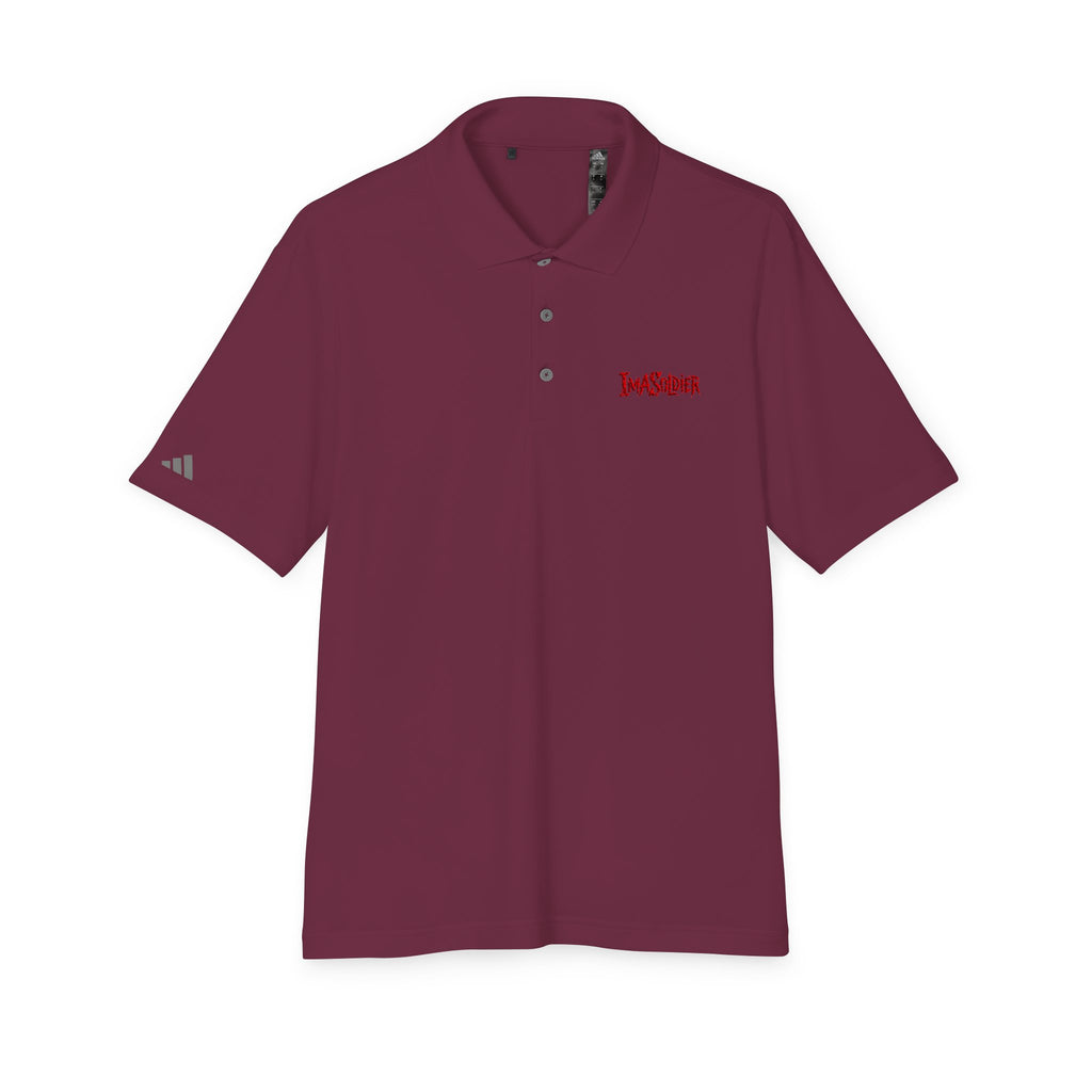 White Performance Polo — 'I Am Sober' Embroidered Chest Design