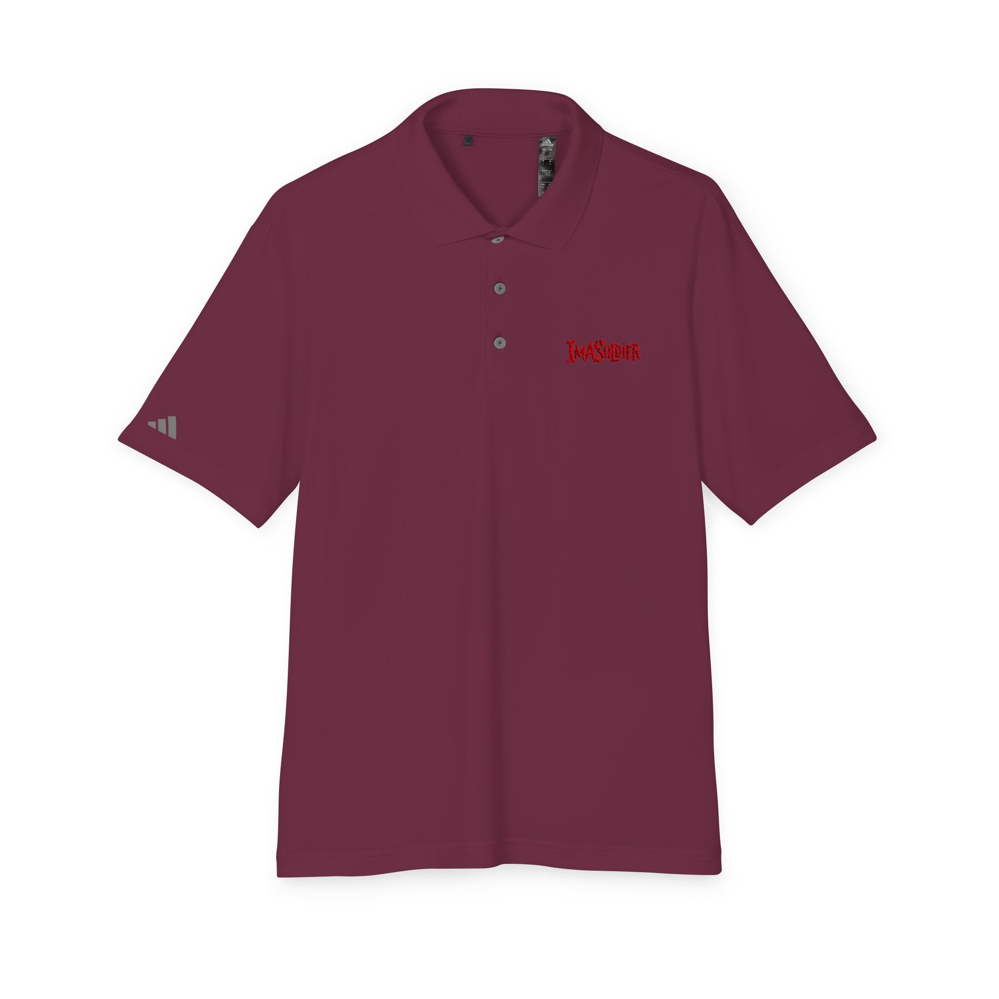 White Performance Polo — 'I Am Sober' Embroidered Chest Design