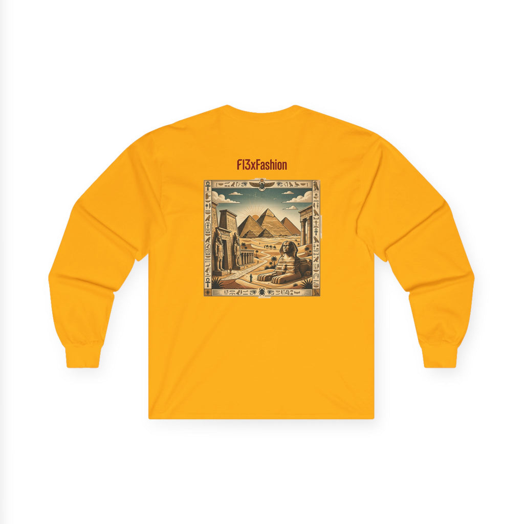 Egyptian Pyramids Vintage Graphic Long Sleeve Tee