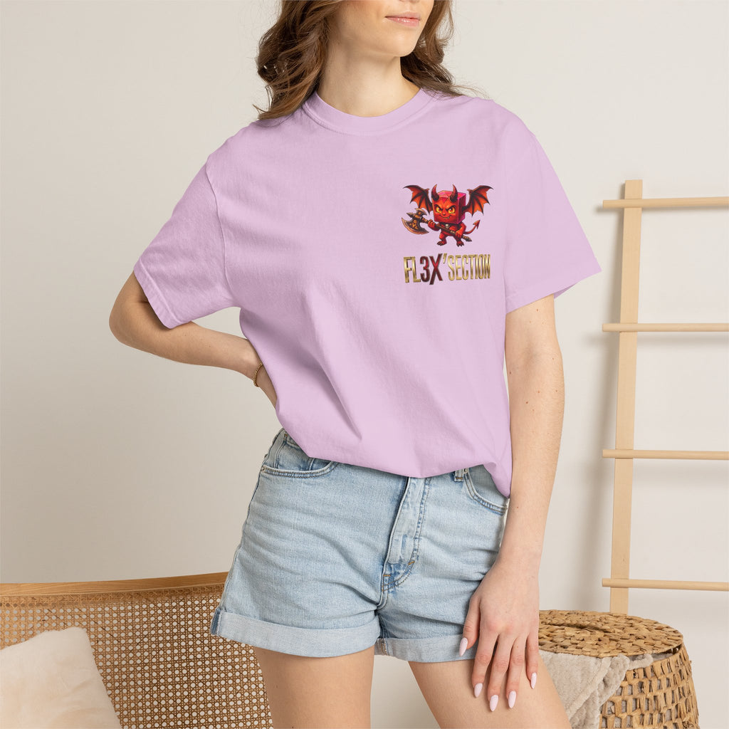 Devil Mascot T-Shirt — 'F13X Fashion' Graphic Tee (Front Chest & Back Print)
