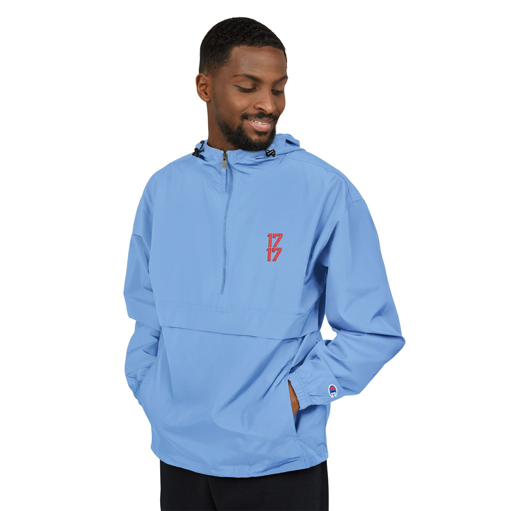 Packable Anorak Jacket — Lightweight Hooded Windbreaker (Orange)