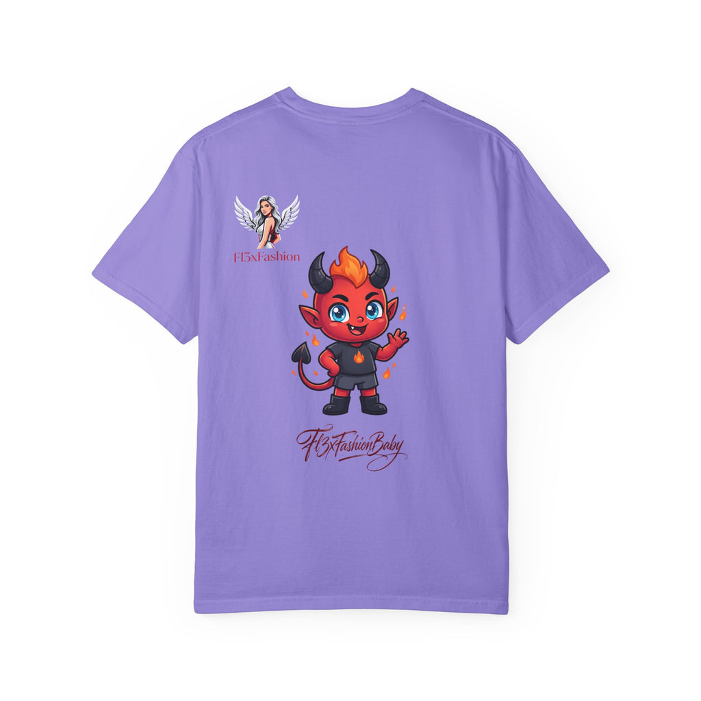 Devil Cartoon Graphic T-Shirt — Fiery Cute Demon Design