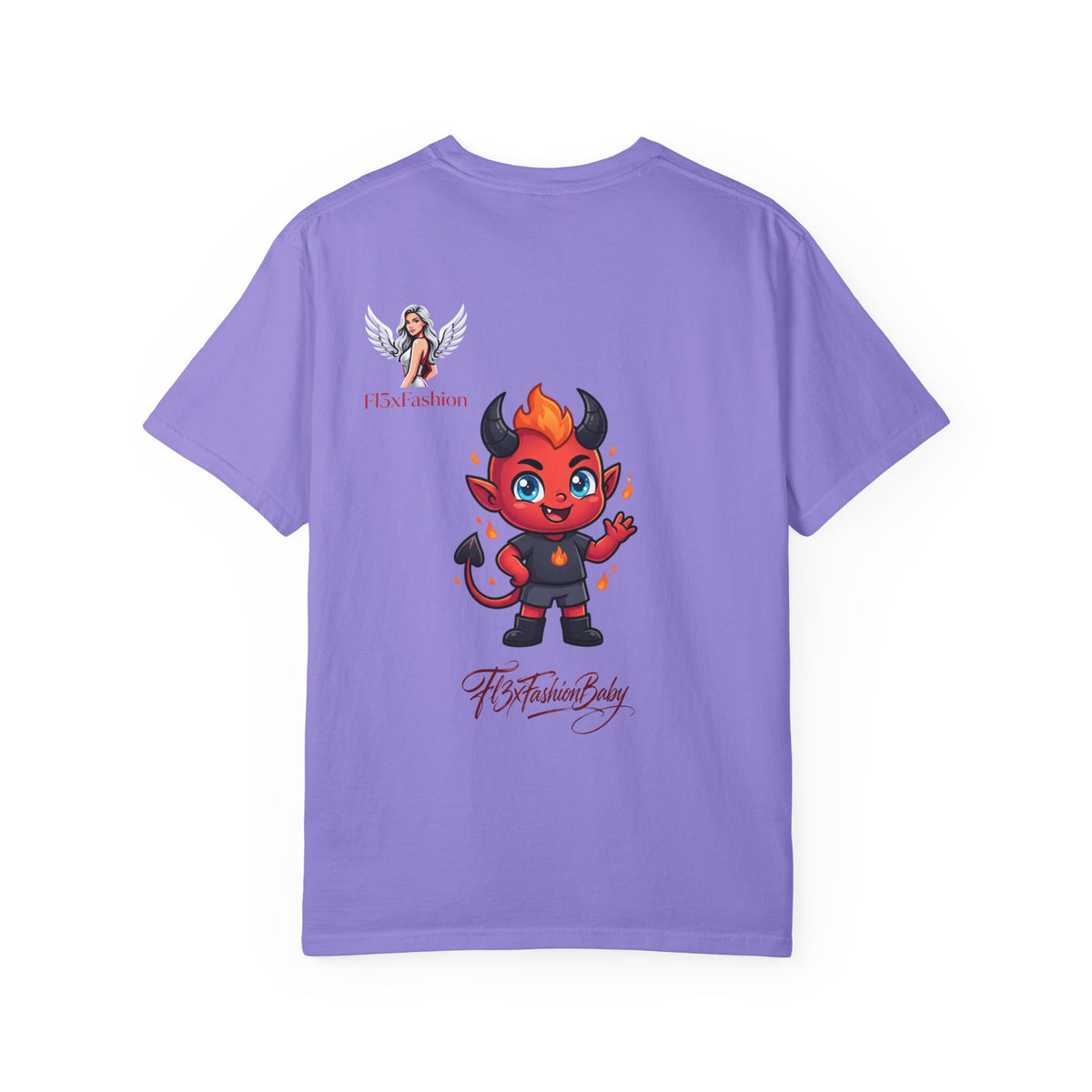 Devil Cartoon Graphic T-Shirt — Fiery Cute Demon Design