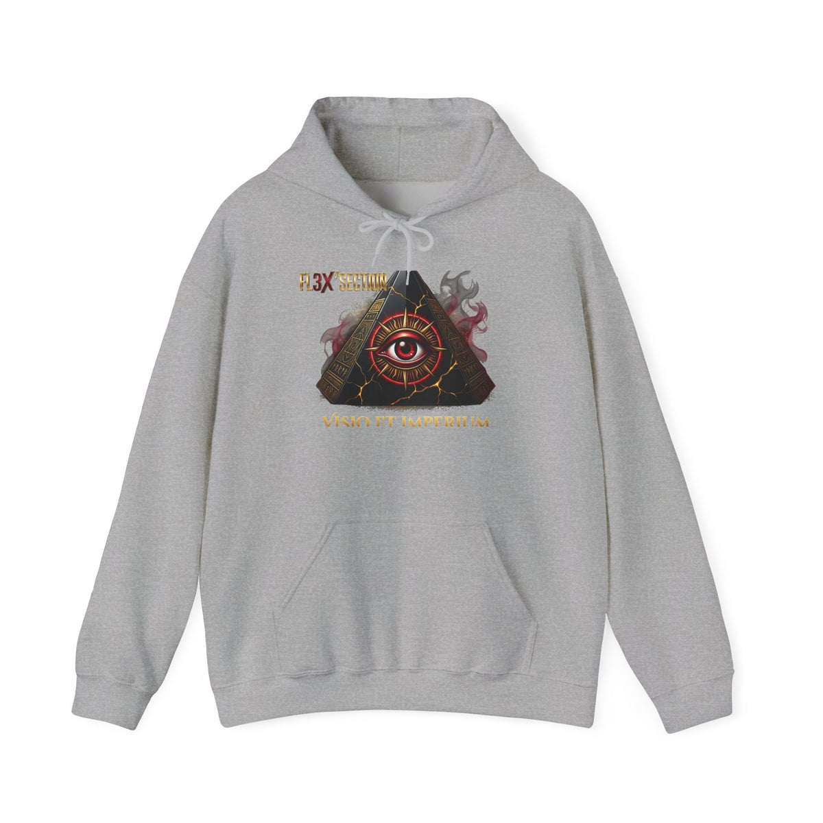 Occult Eye Pyramid Hoodie — 'Vigil Et Imperium' Mystical Graphic Sweatshirt