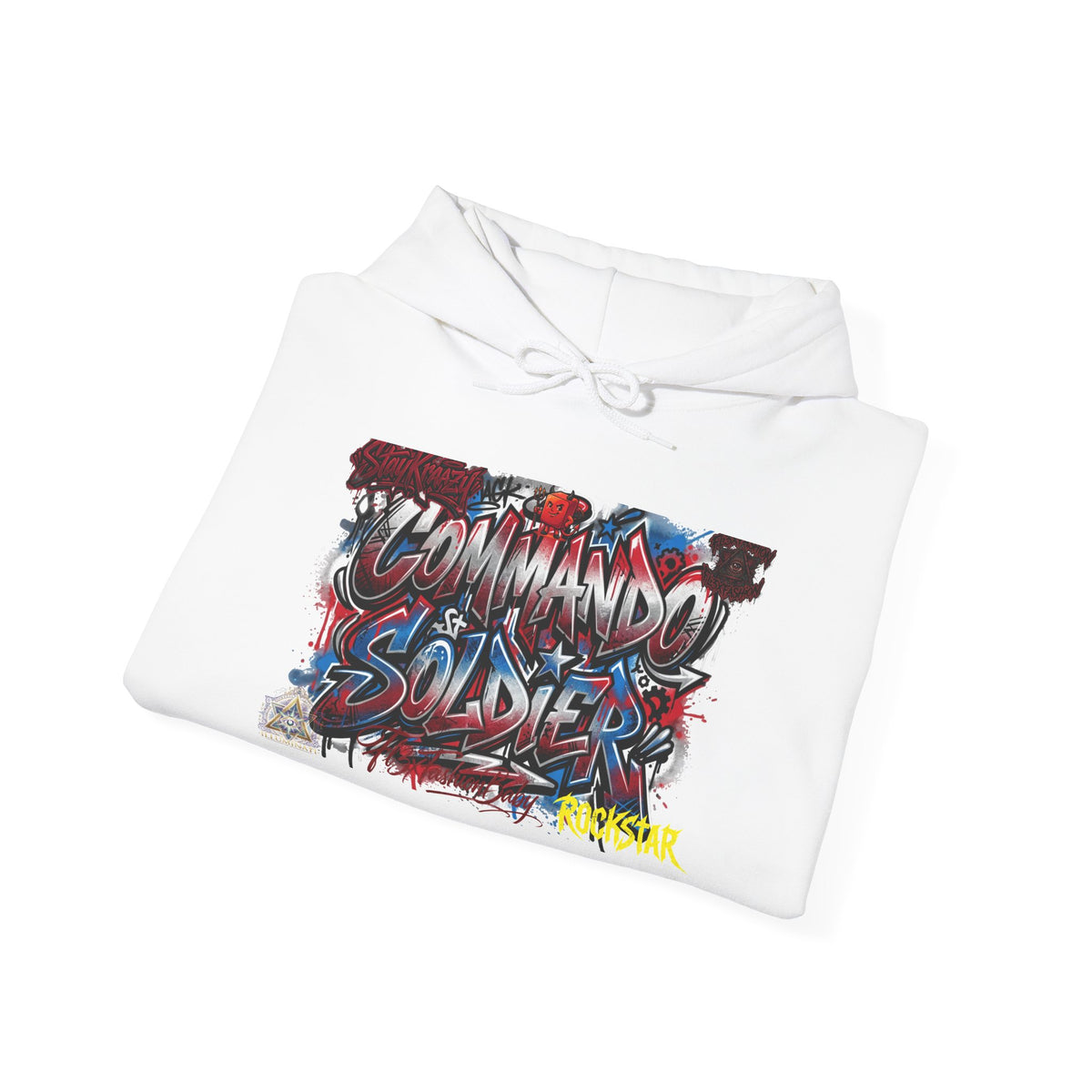 Command Soldier Graffiti Hoodie - Urban Streetwear Military Tribute