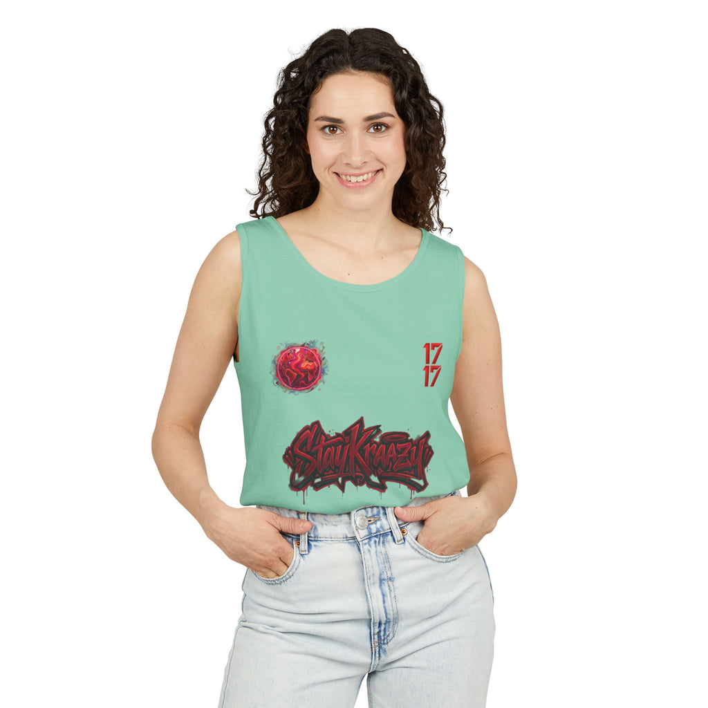 Red Planet Graphic Tank Top — '17/17' Streetwear Planet Design