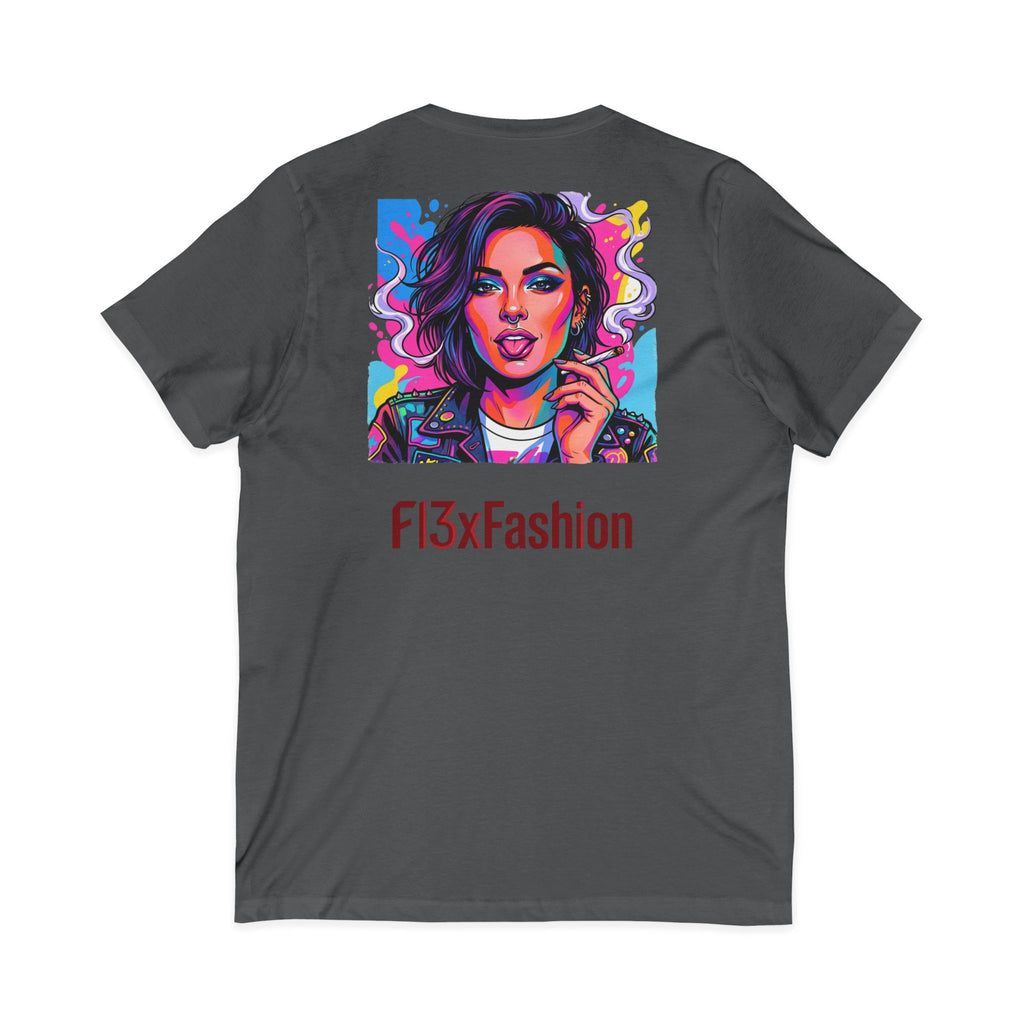 Pop Art Portrait V-Neck Tee — FI3xFashion Graphic T-Shirt