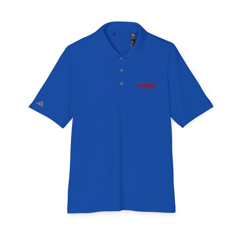 White Performance Polo — 'I Am Sober' Embroidered Chest Design