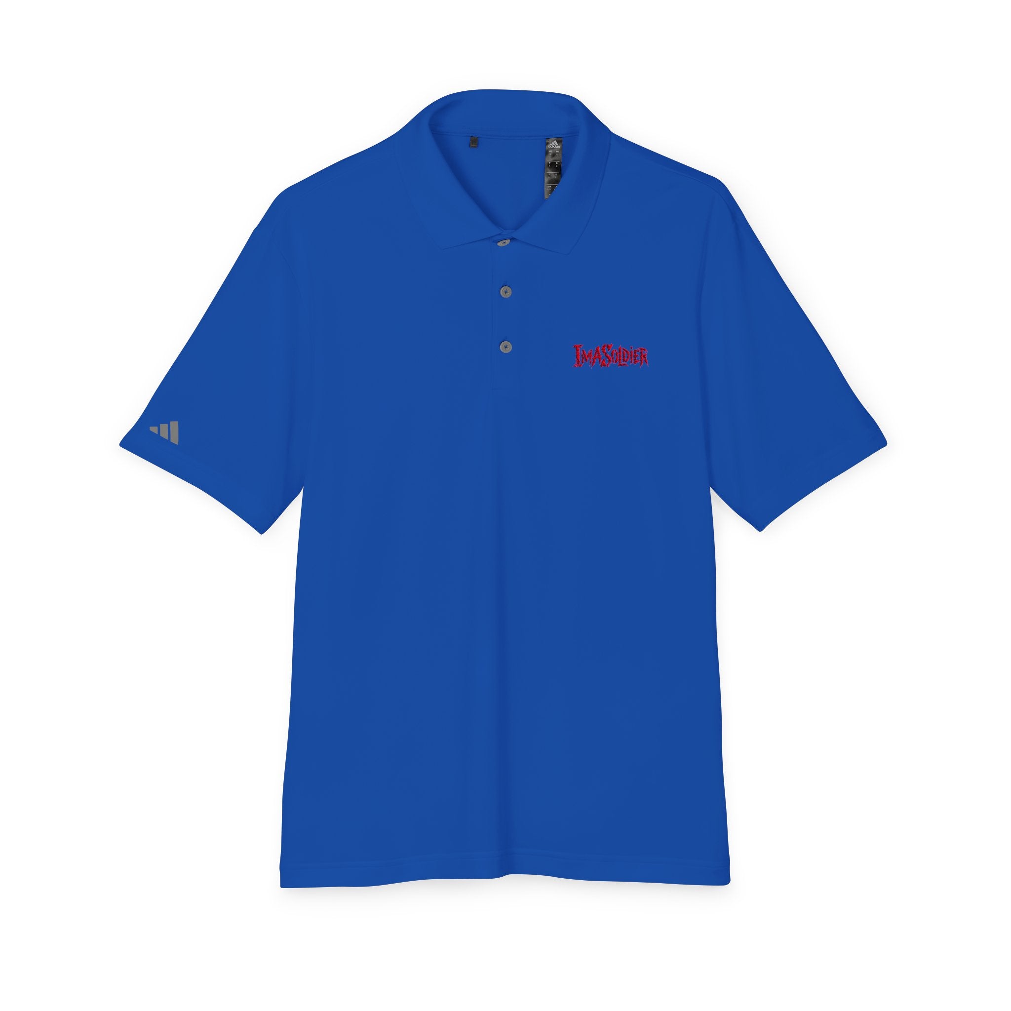 White Performance Polo — 'I Am Sober' Embroidered Chest Design