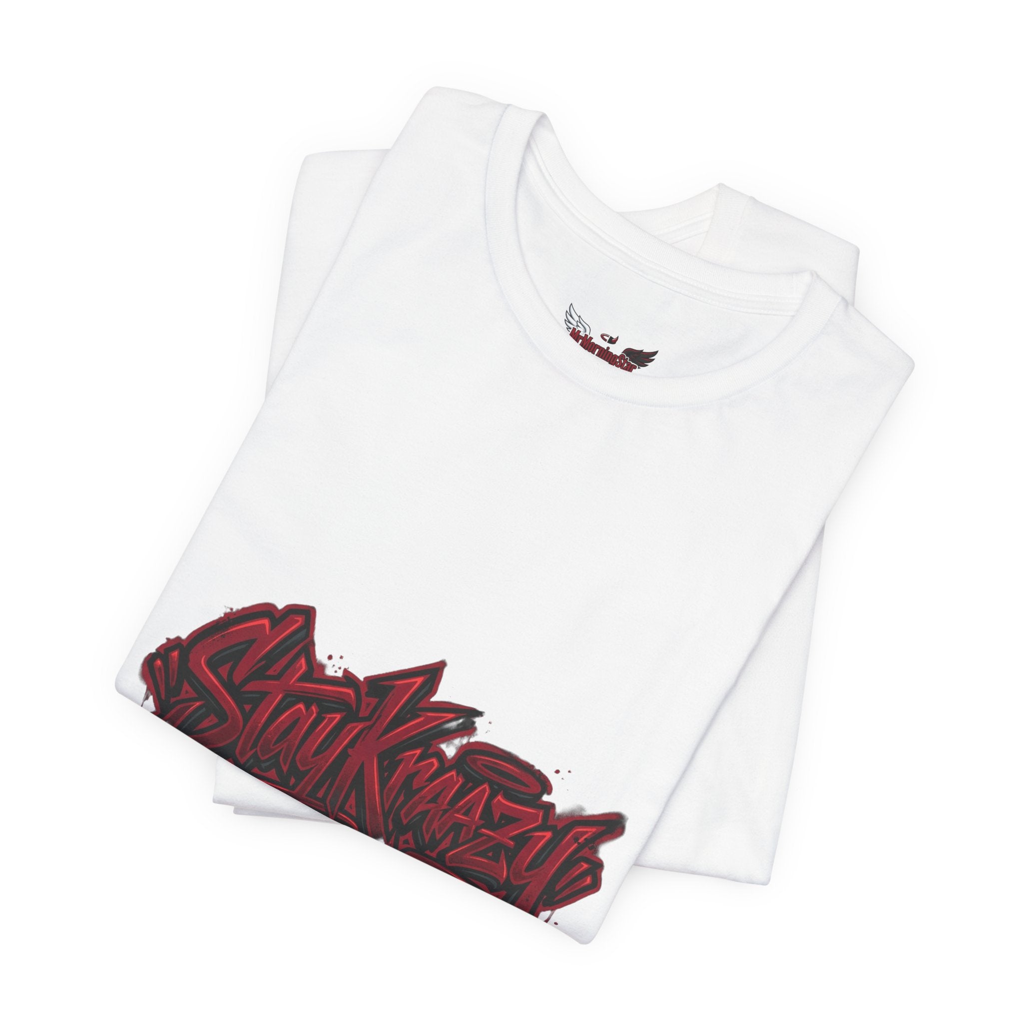 Stay Krazi Graffiti Tee — Red 17 Streetwear T‑Shirt